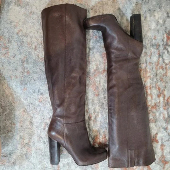 Nine West Crop Shop Brown High Heel Boots - Size 7 - Picture 3 of 11